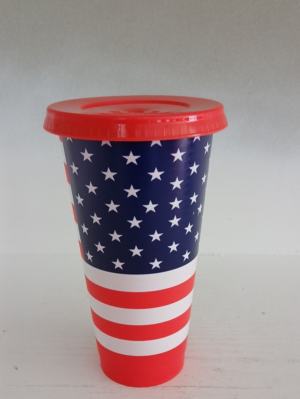 Patriotic Red and Blue Party Cup with Lid